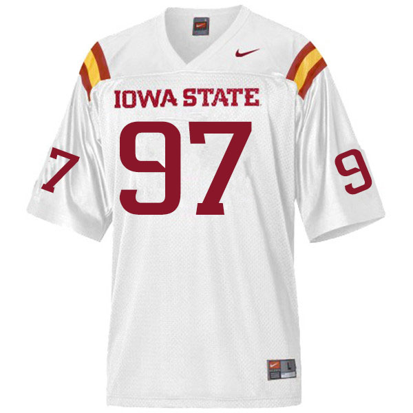 Men #97 Drake Nettles Iowa State Cyclones College Football Jerseys Sale-White